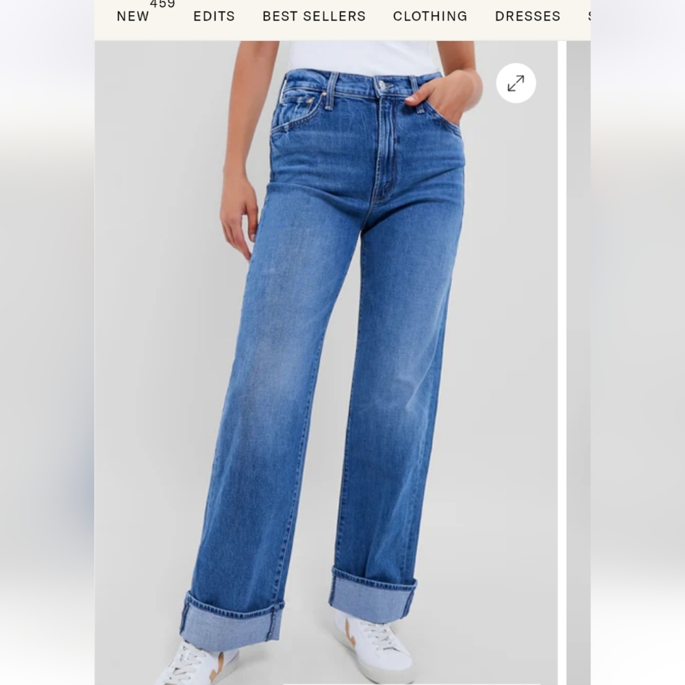 MOTHER Blue Wide-Leg Jeans